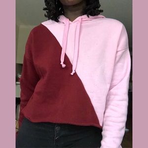 Geometric Cropped Hoodie